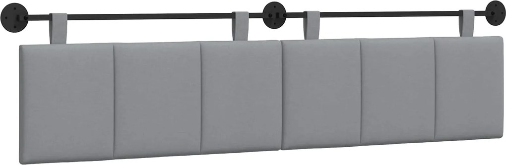 vidaXL Cap de pat suspendat Dungi Gri deschis 210 x 55 x 5 cm țesătură