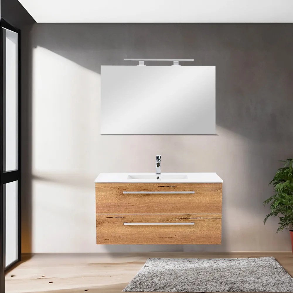 Mobilier complet de baie Vario Clam 100 stejar-stejar