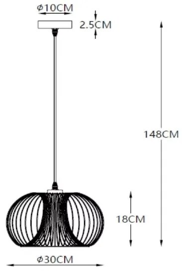 Lucide 02400/30/30 - Lampa suspendata VINTI 1xE27/60W/230V