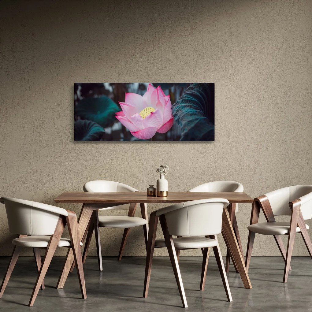 Tablou cu floare roz (120x50 cm)