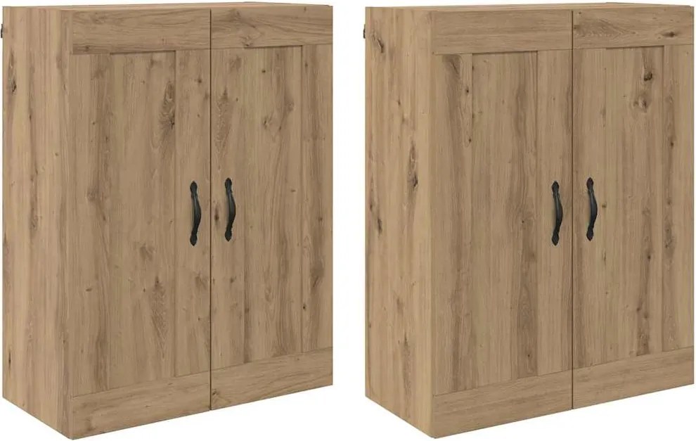 vidaXL Cabinet suspendat 2 pcs Stejar Artizanal 69,5 x 34 x 90 cm