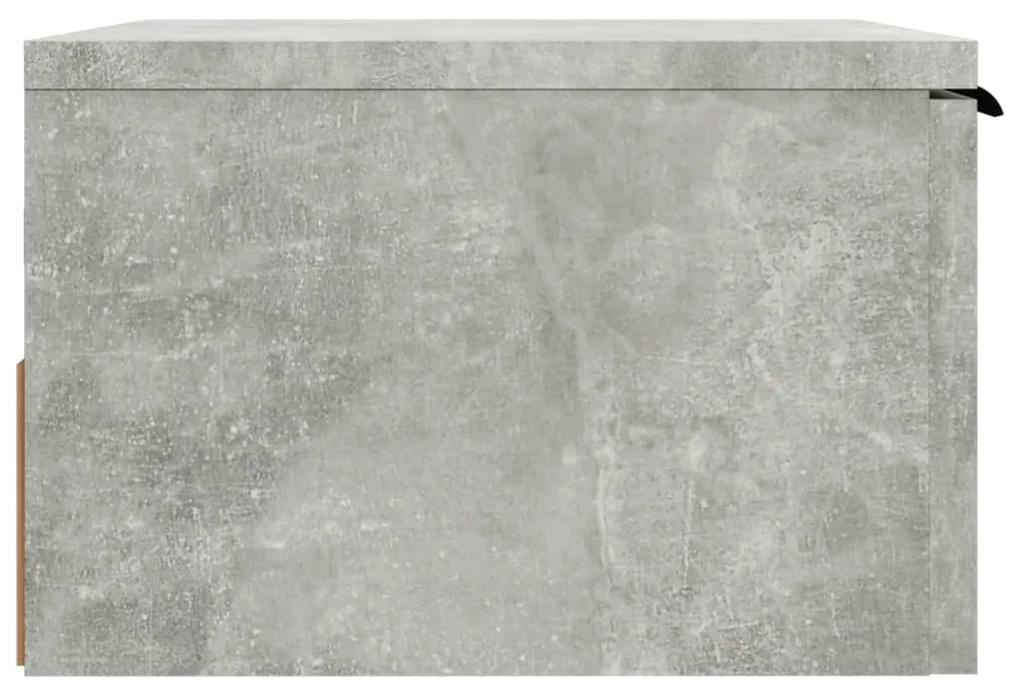 Noptiere de perete, 2 buc., gri beton, 34x30x20 cm
