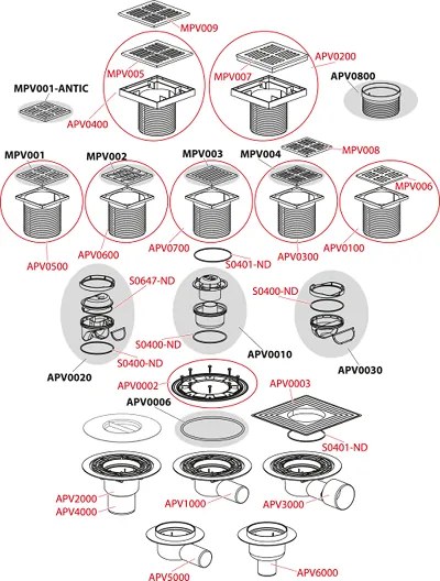 Sifon pardoseala 105 105 50 mm iesire laterala, gratar din otel inoxidabil, sistem de retinere a mirosurilor umed APV103