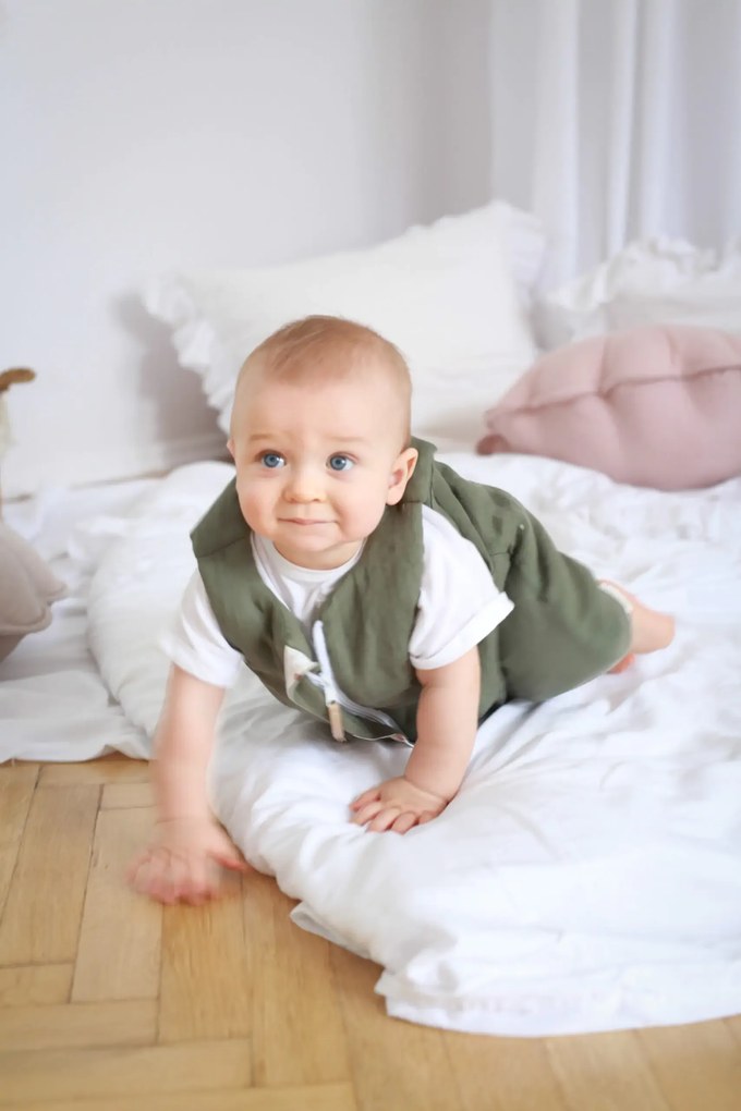 Sac de dormit cu picioare, in cu umplutura 2-2.5 Tog, tot parcusul anului, Forest Green, 74 80, 1-2 ani
