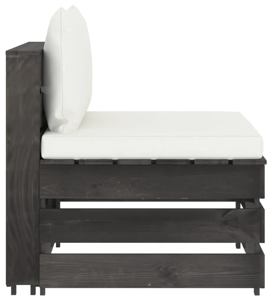 3068122 vidaXL Canapea de mijloc modulară cu perne, gri, lemn impregnat