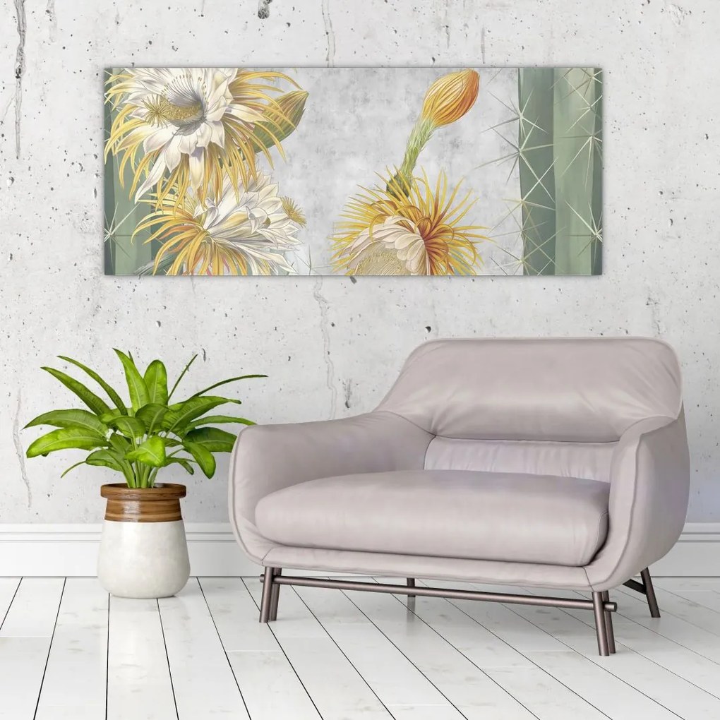 Tablou - Cactuși înfloriți (120x50 cm)