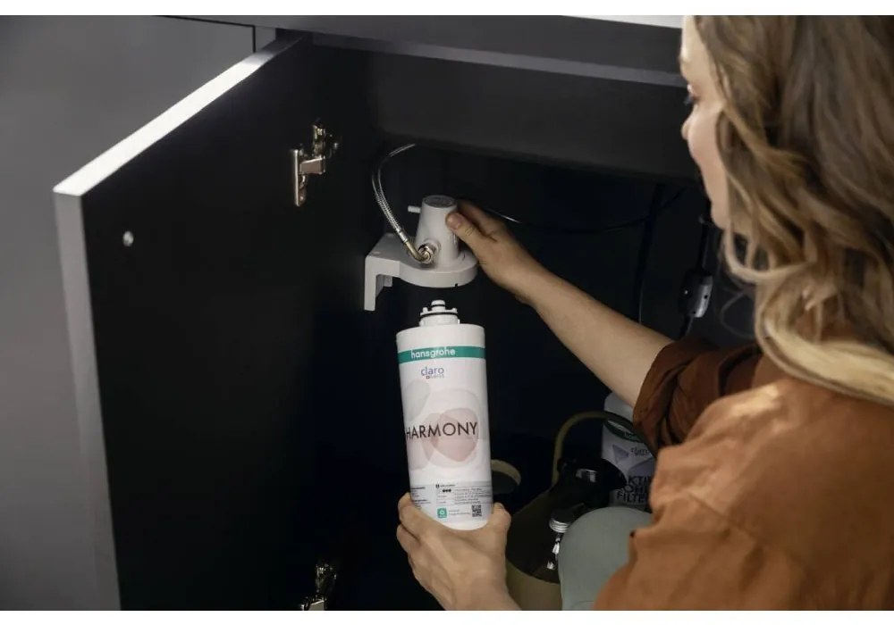 Baterie chiuveta bucatarie neagra cu filtru de apa Hansgrohe Aqittura M91 76802670 Negru mat
