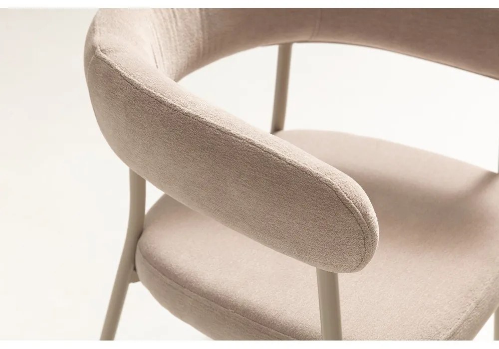 Set de scaune de sufragerie bej cu cotiere 2 buc. tapițat Yuri – MOME
