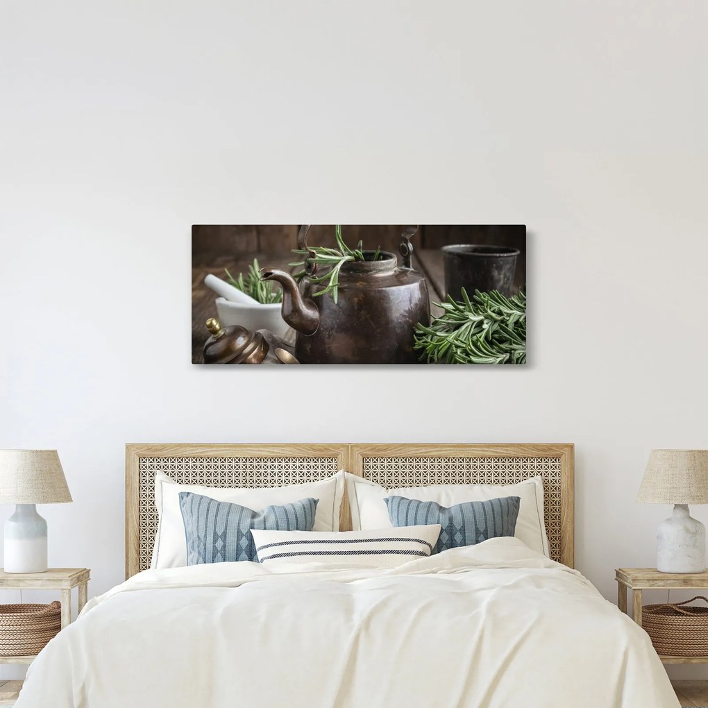 Tablou - Ceainic cu rozmarin (120x50 cm)