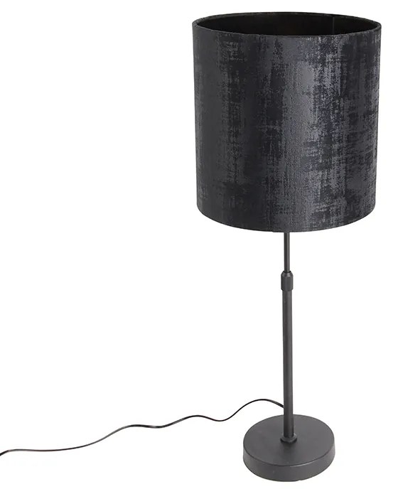 Lampă de masă cu abajur din catifea neagră neagră 25 cm reglabilă - Parte