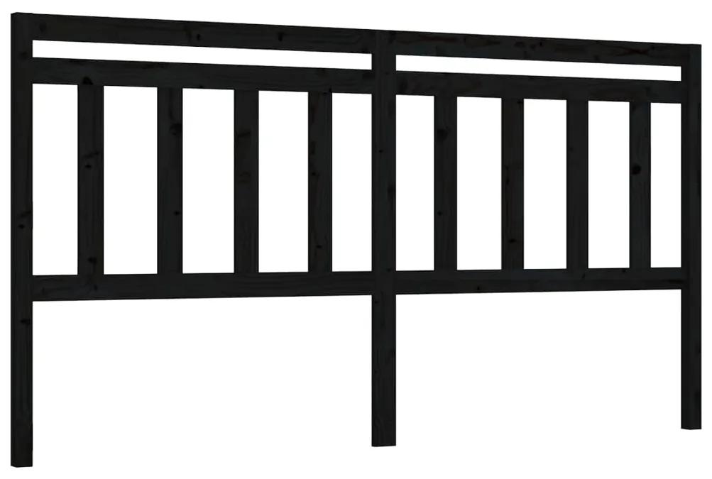 814113 vidaXL Tăblie de pat, negru, 186x4x100 cm, lemn masiv de pin