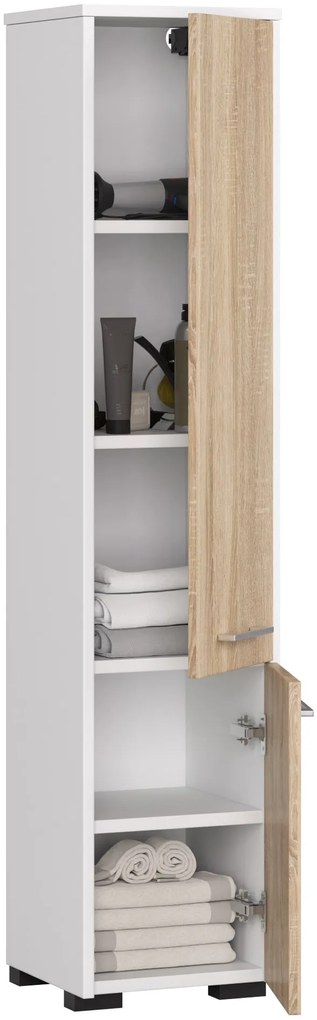 Dulap de baie Farid TYP4 (Alb + Stejar sonoma). 1069756