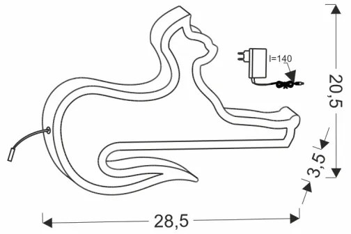 Lampă LED de birou pentru copii CAT, 13W/230V, roz