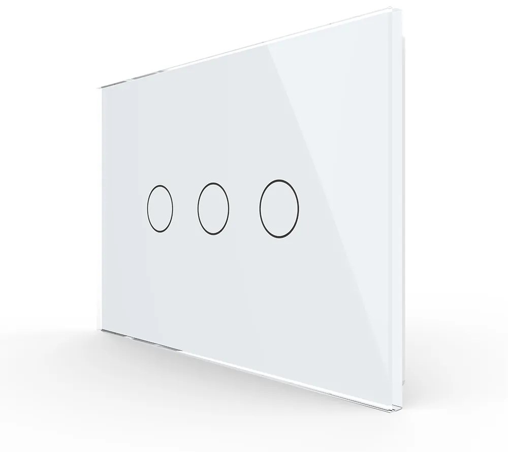 Panou intrerupator triplu cu touch Livolo din sticla, standard Italian – Serie noua