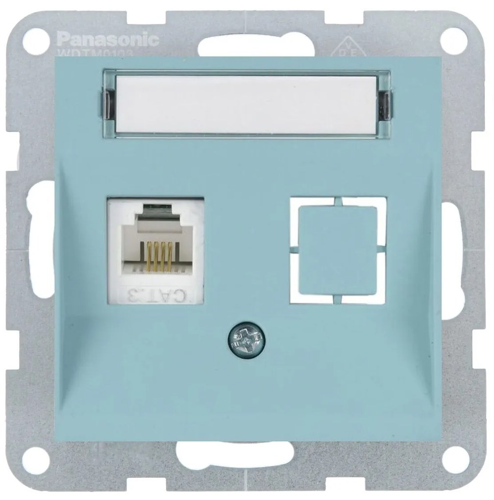 Priza internet cat 6, IP20, Turcoaz, Panasonic Karre Plus 55 Soft Touch