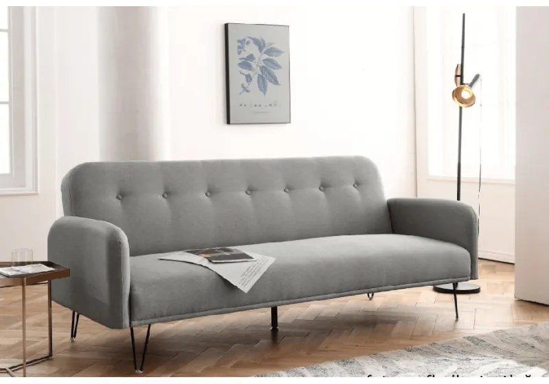 Canapea Every-Day 200x80x76 cm Rabatabila Catifea Dark Grey