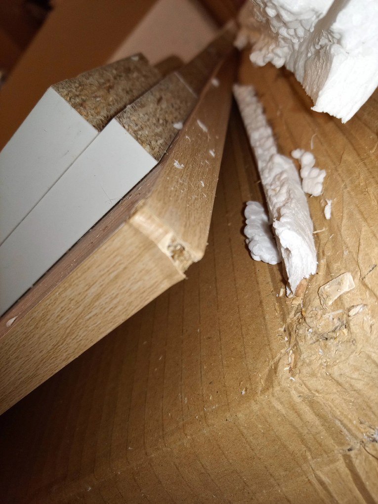 TARG Baza masa de dining alba cu blat in decor stejar sonoma MADO 120x80 II. calitate.