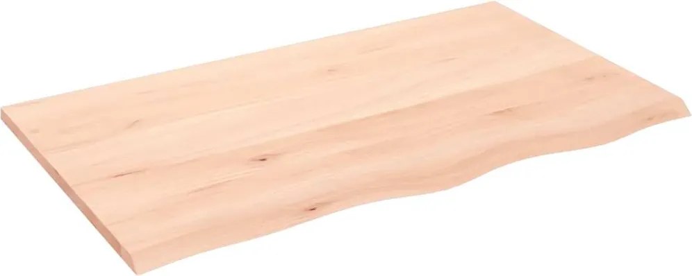 vidaXL Blat de baie, 100x60x2 cm, lemn masiv netratat