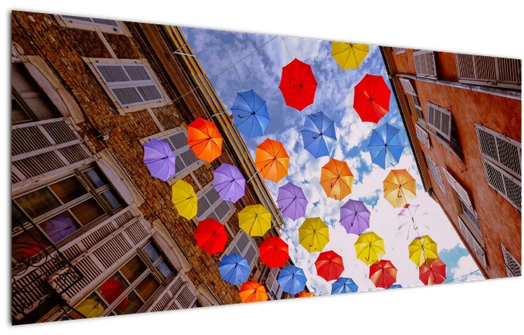 Tablou - Umbrele colorate (120x50 cm)