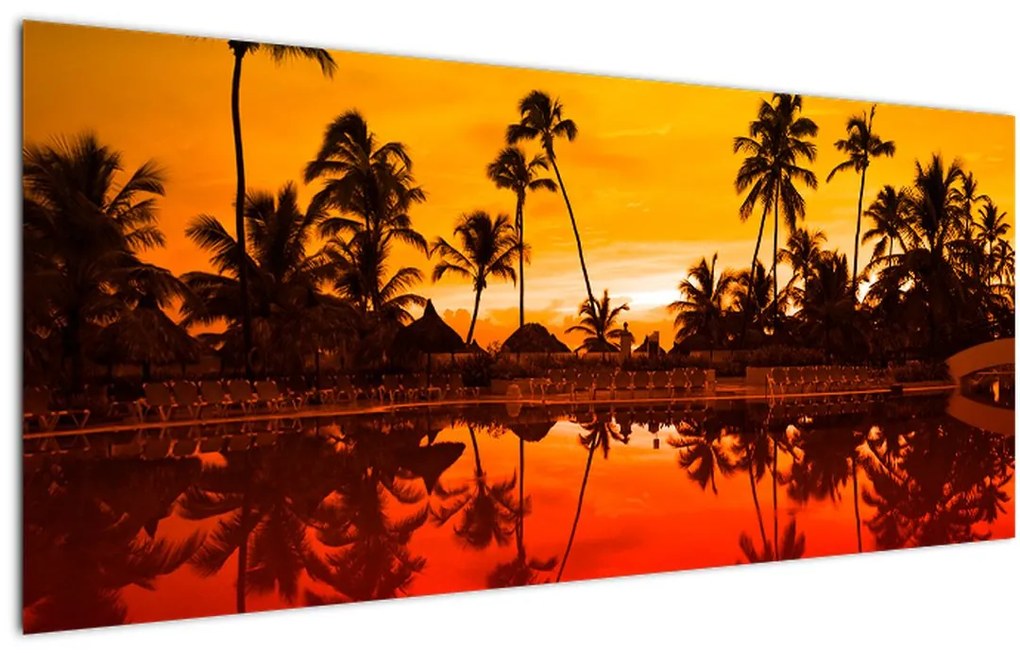 Tablou - Apus de soare deasupra rezortului (120x50 cm)
