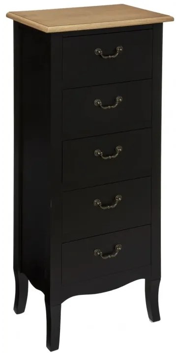 Comoda Chrysa, negru, lemn, 45 x 30 x 113 cm