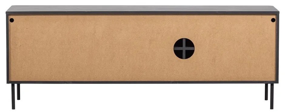 Comodă TV negru-mat din lemn de pin 154x56x44 cm Gunnar – WOOOD