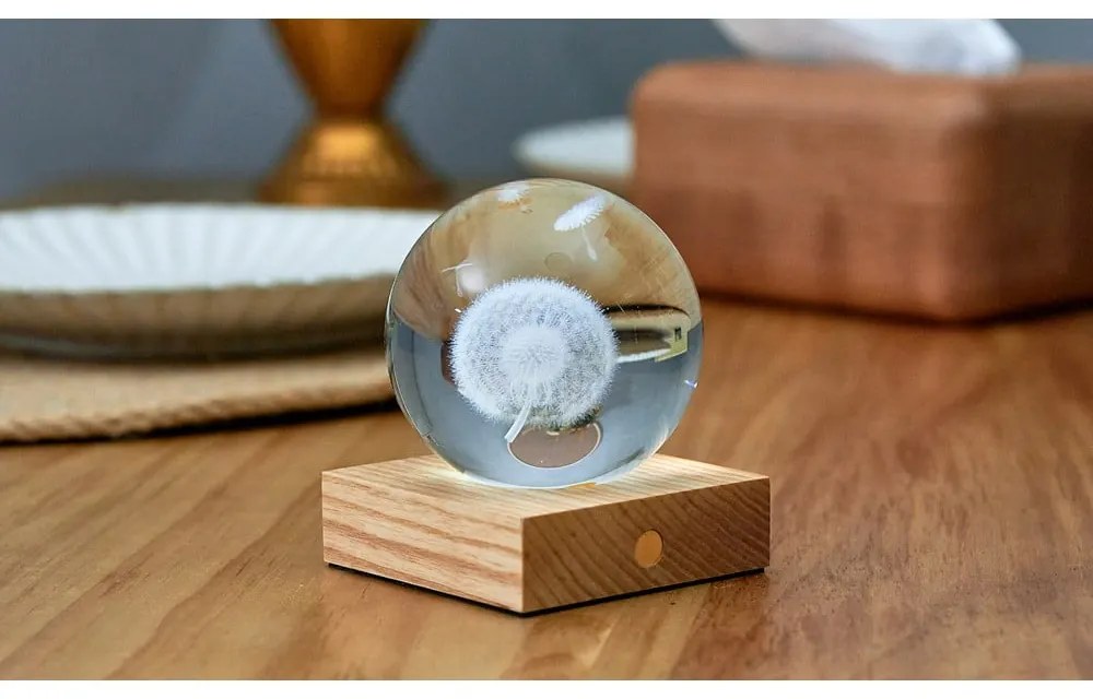 Decorațiune luminoasă maro închis cu USB Amber – Gingko