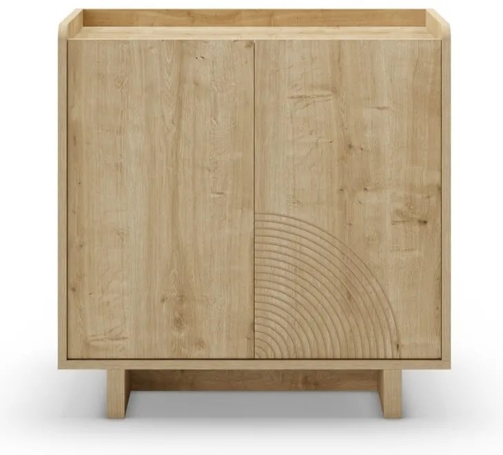 Dulap în culoare naturală cu aspect de lemn de stejar 80x80x40 cm Daira – Marckeric