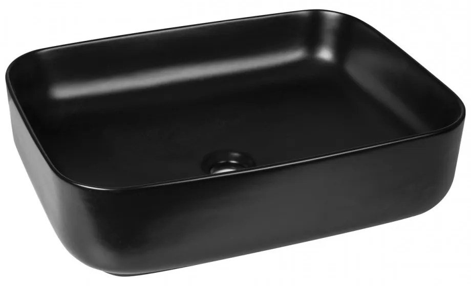 Lavoar cu design ceramic KR-384 BLM negru mat