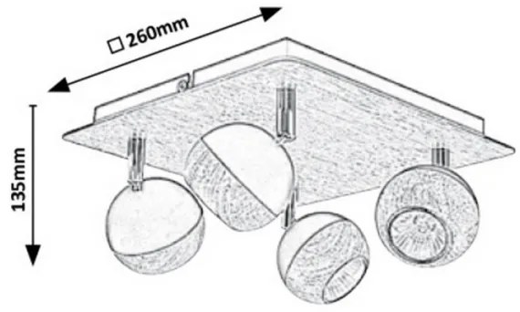 Rabalux 5616 - Plafonieră spot ARTHUR 4xGU10/35W/230V
