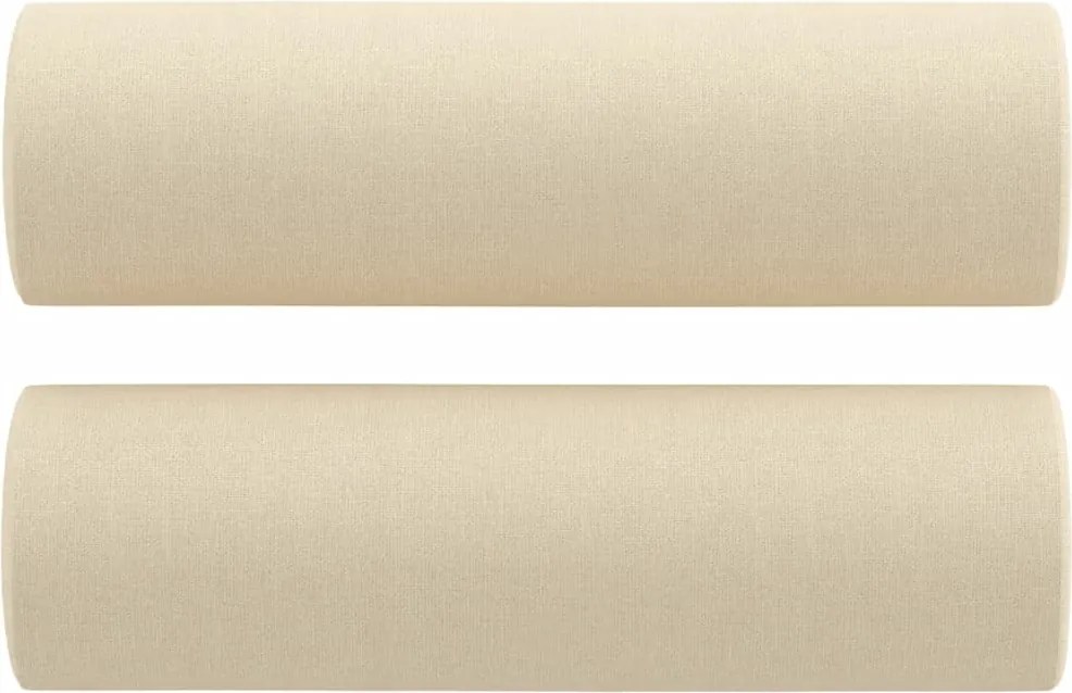 vidaXL Perne decorative, 2 buc., crem, Ø15x50 cm, textil