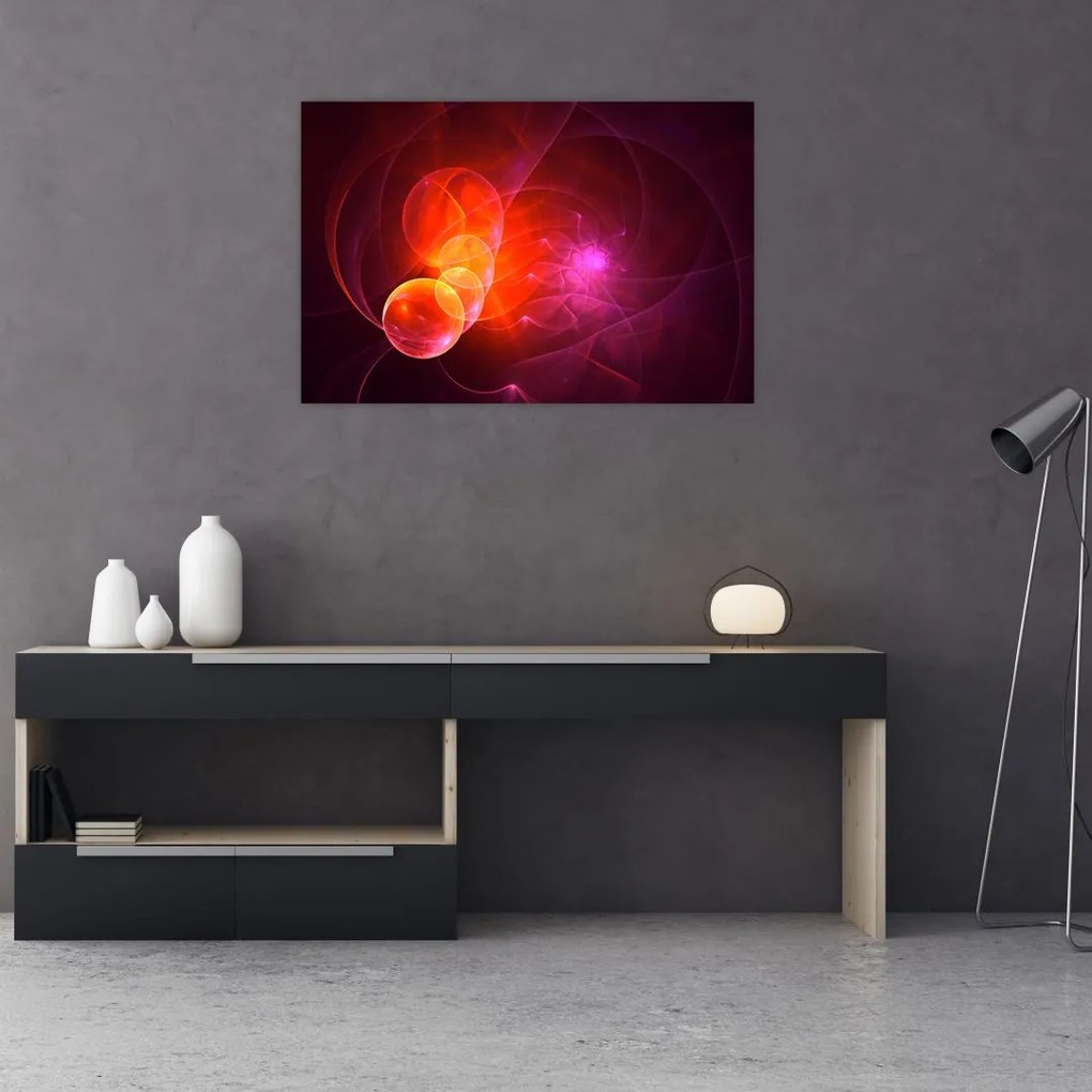 Tabloul modern cu abstracțiune roz (90x60 cm)