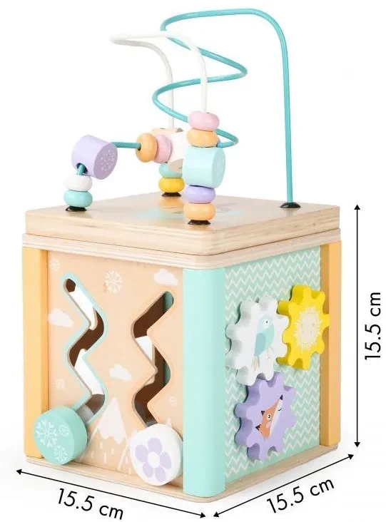Cub educativ din lemn, cu accesorii Kid