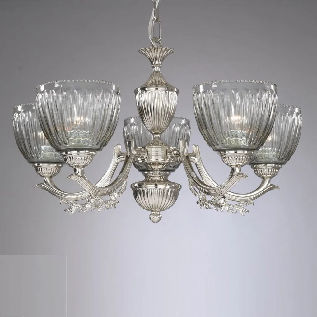 Candelabru cu 5 brate design italian din alama 9850