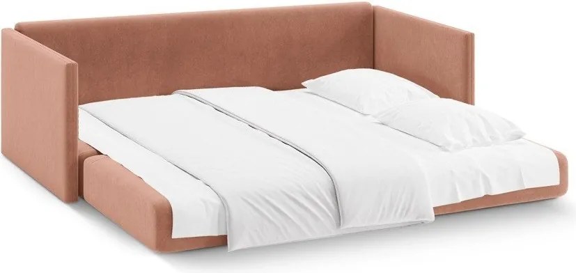 Canapea roz extensibilă cu tapițerie din catifea 209 cm Shannon – Cosmopolitan Design