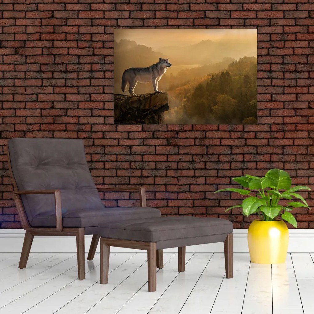 Tablou - Lup pe stăncă (90x60 cm)