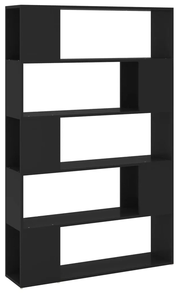809198 vidaXL Bibliotecă/Separator cameră, negru, 100x24x155 cm, PAL
