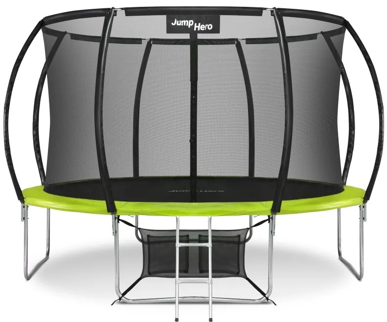Trambulină de grădină Premium cu plasă interioară 366 cm Jump Hero 12FT verde