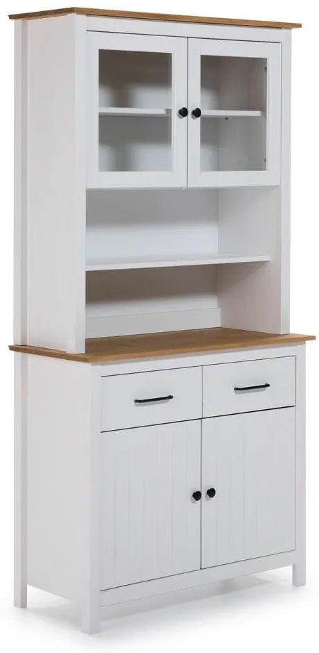 Vitrină albă din lemn de pin 90x180 cm Miranda – Marckeric
