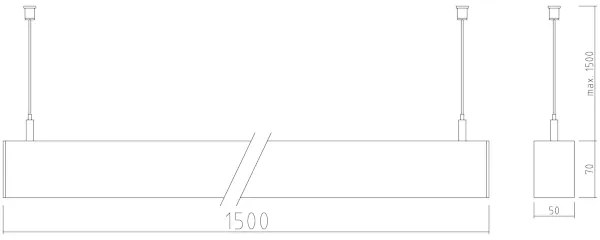 Lustră LED pe cablu LOOK LED/58W/230V 4000K 150 cm argintie APLED