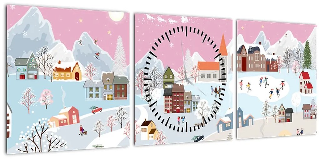 Tablou - Iarma magică (cu ceas) (90x30 cm)