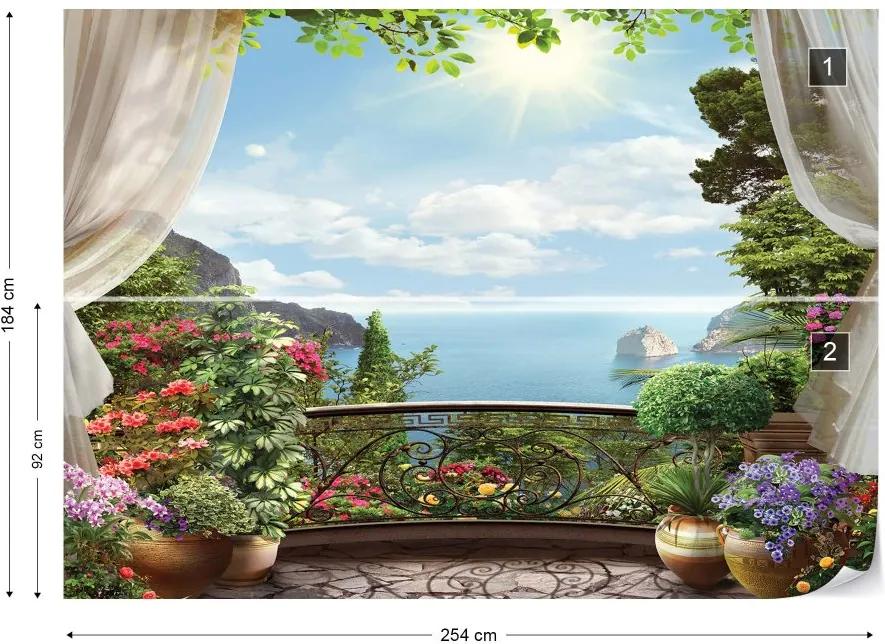 Fototapet GLIX - Balcony Seaside View + adeziv GRATUIT Tapet nețesute - 254x184 cm