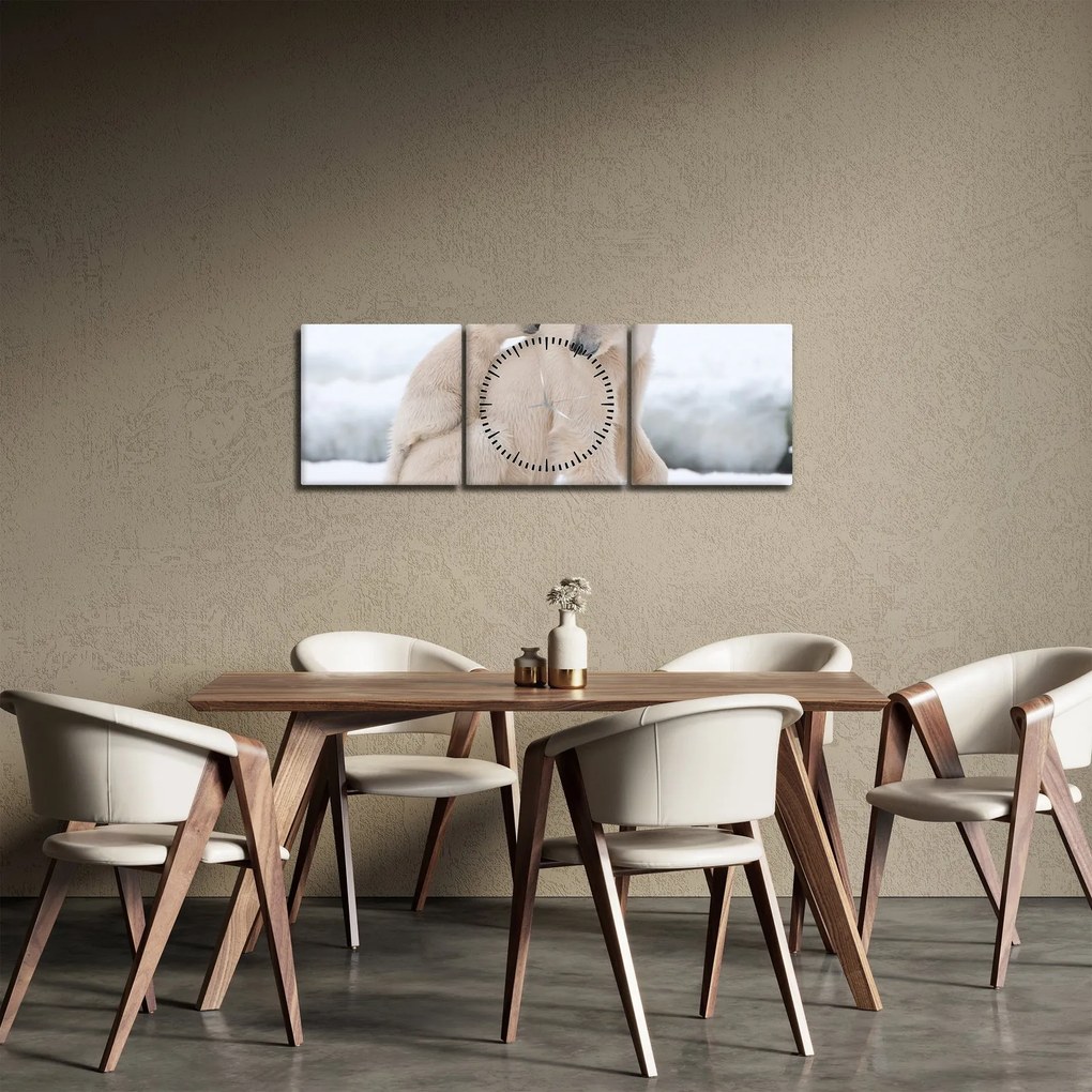 Tablou - Urs polar (cu ceas) (90x30 cm)
