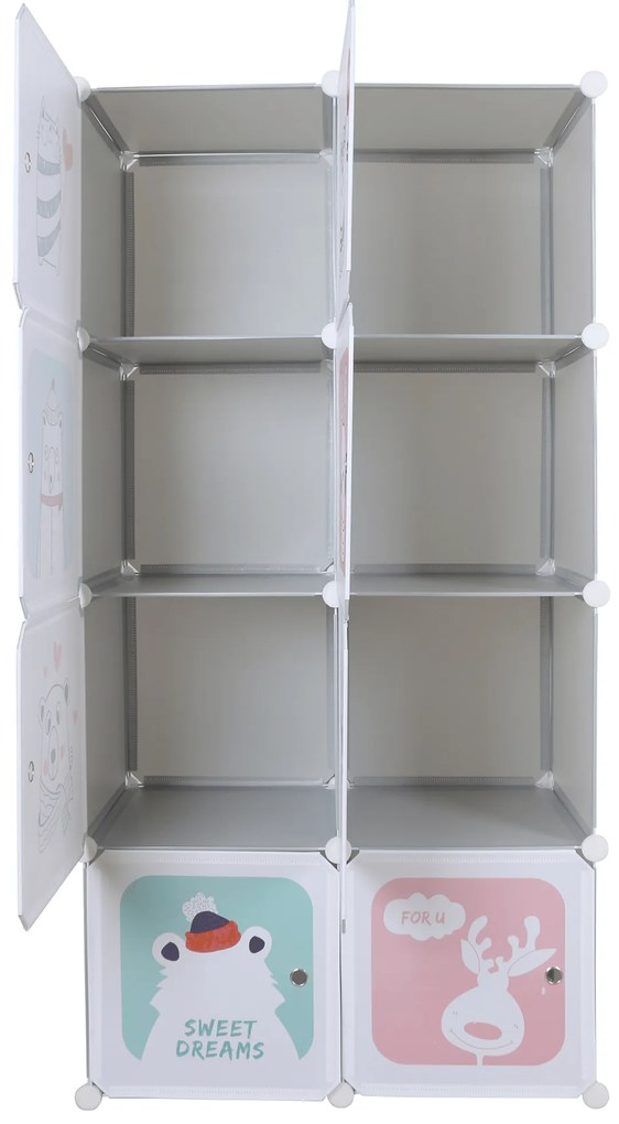 Dulap modular pentru copii Rover (gri + motiv pentru copii). 1028916