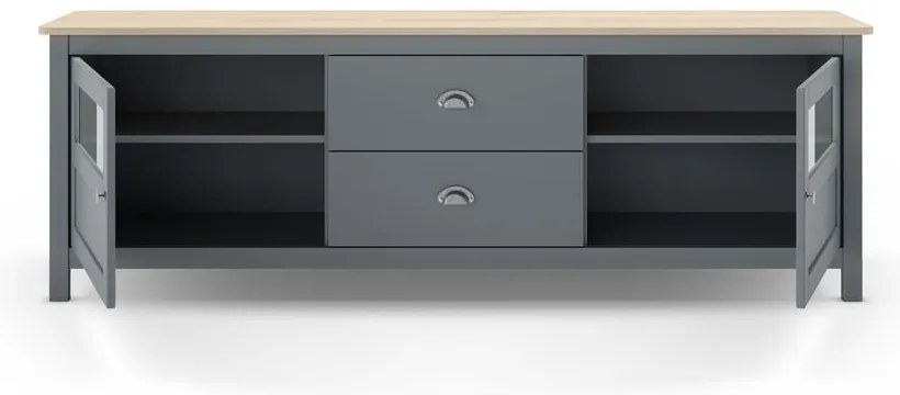 Comodă TV verde prăfuit din lemn de pin 180x59x40 cm Misti – Marckeric