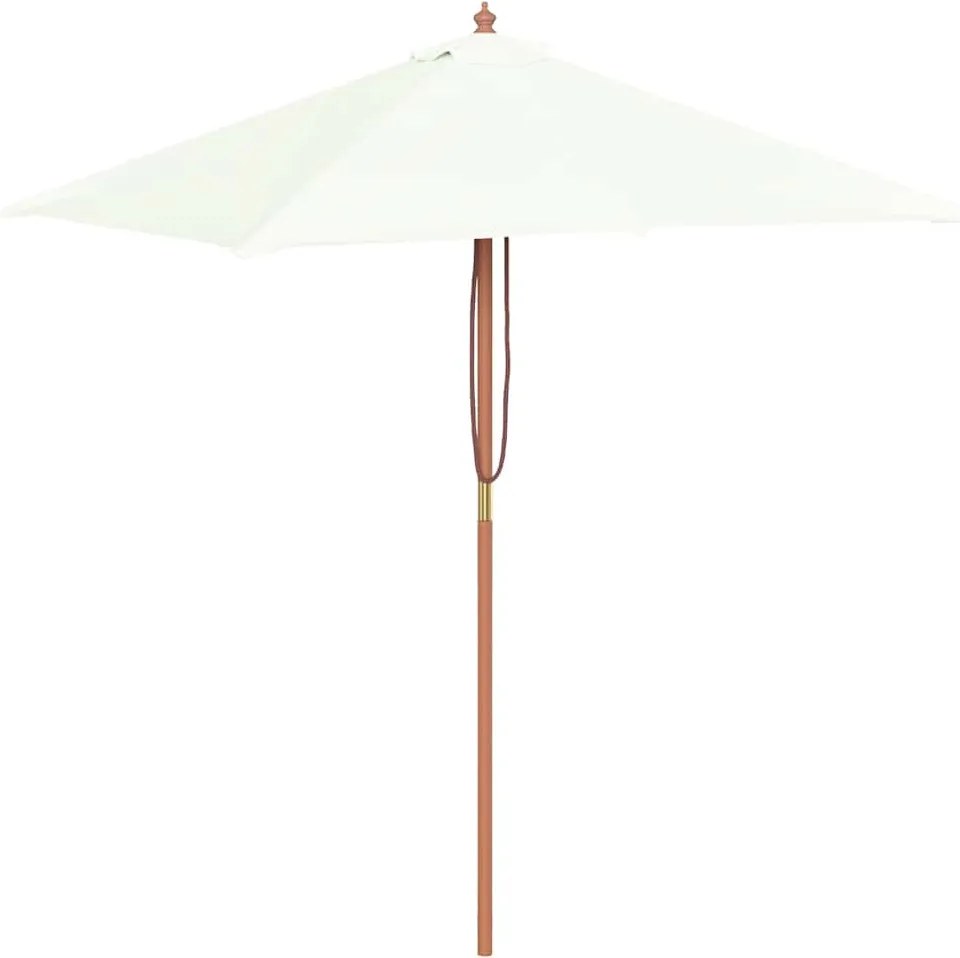 vidaXL Umbrelă de soare, exterior, stâlp lemn, 150x200 cm, nisipiu