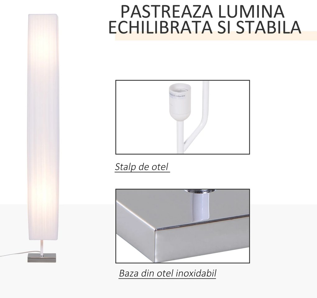 Lampa de Sol cu Veioza in Tesatura, Alb HOMCOM | Aosom Romania