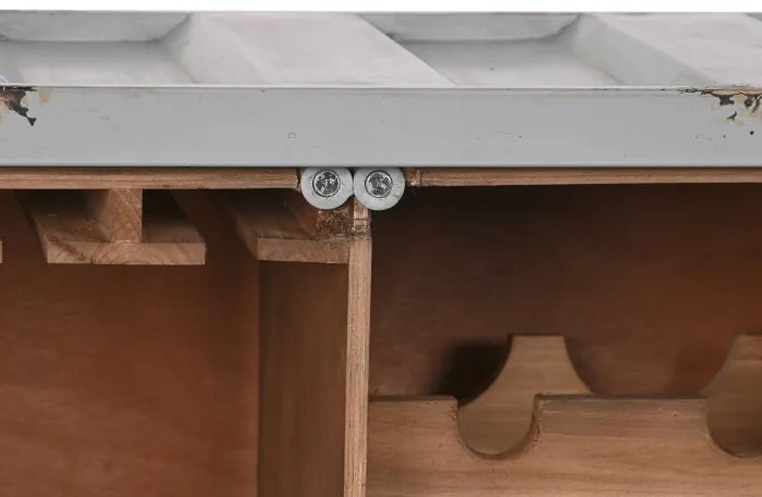 Consola de bar, din metal, gri, stil industrial, Cargo