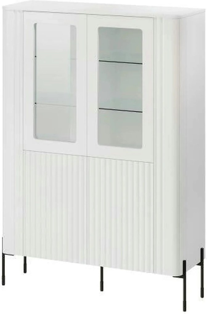 Vitrina VERA, alb, PAL laminat/sticla, 110x40x160 cm