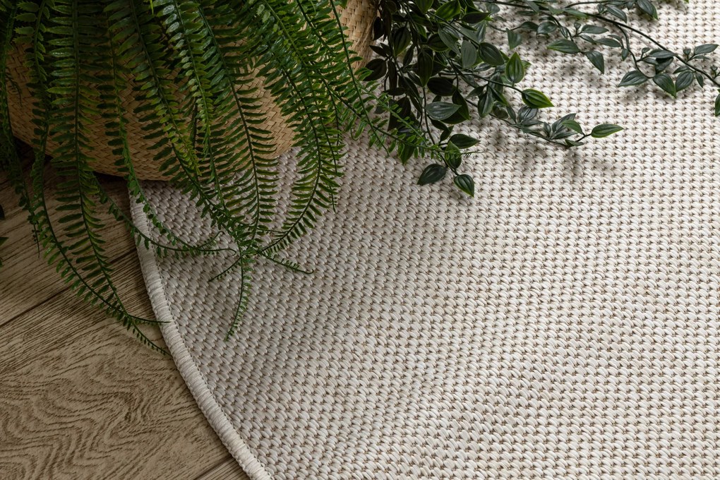 Covor SISAL SION cerc A5165A Melanj țesute plate ecru / cremă